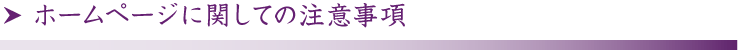 ホームページに関しての注意事項